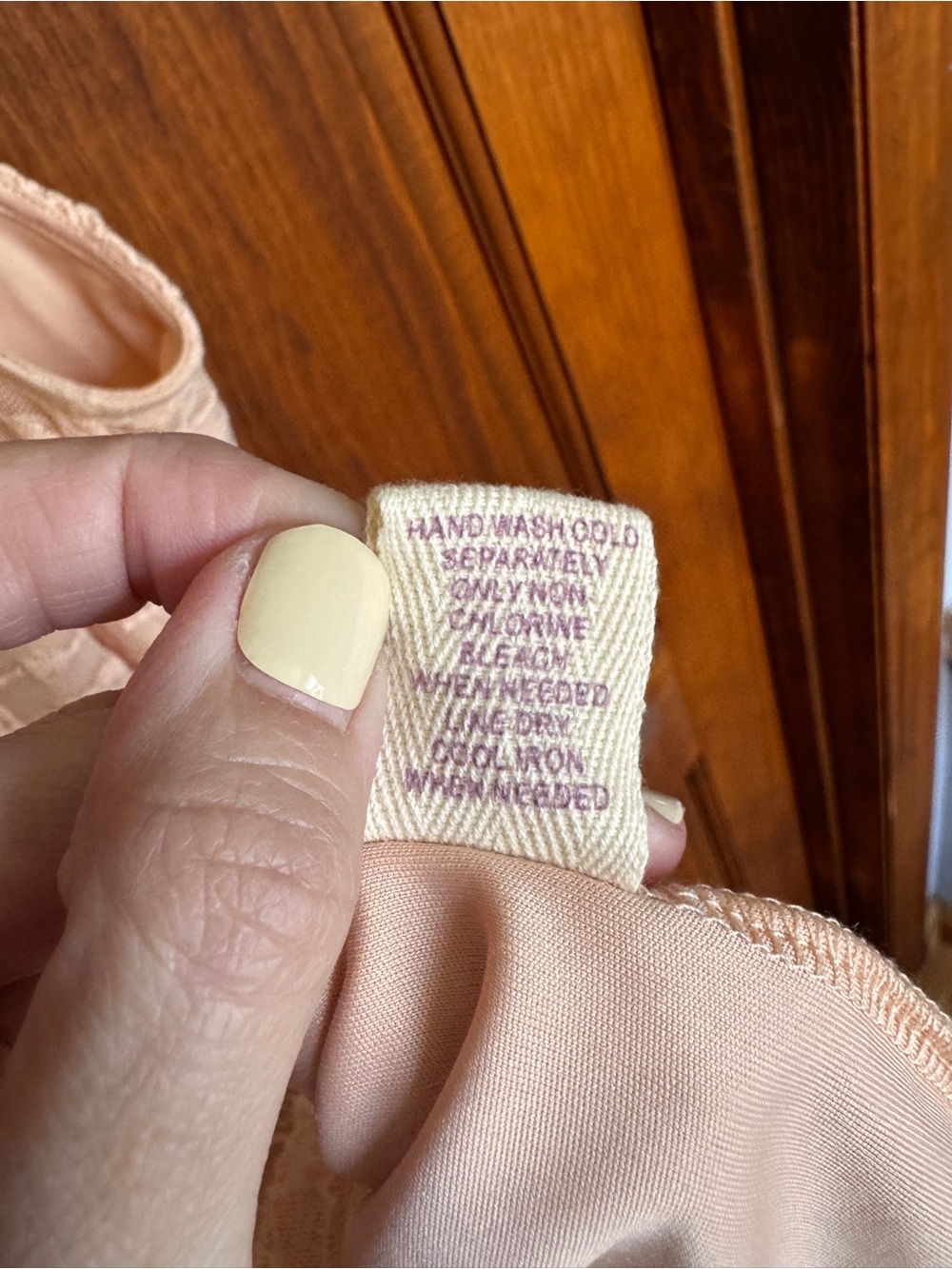 200. Light Peach colored Flowy boho crochet Dress - Picture 9 of 12